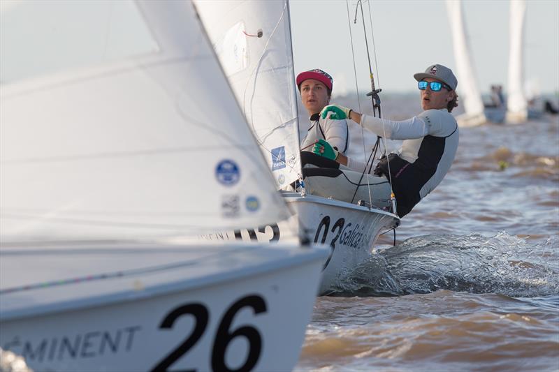 Lara Vadlau/Jolanta Ogar (AUT) on day 3 of the 470 Worlds in Argentina - photo © Matiaz Capizzano