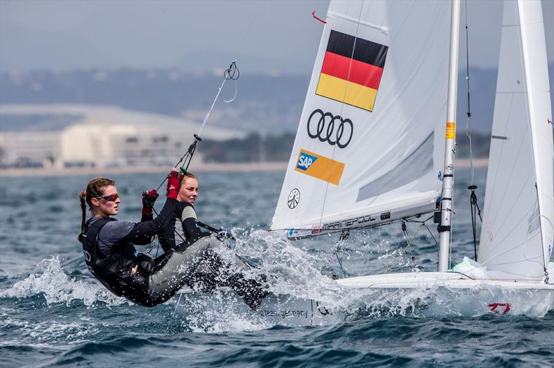 Ferdinand Gerz and Oliver Szymanski (GER) on day 2 of the 470 European Championships in Palma photo copyright Jesus Renedo taken at Club Nàutic S'Arenal and featuring the 470 class
