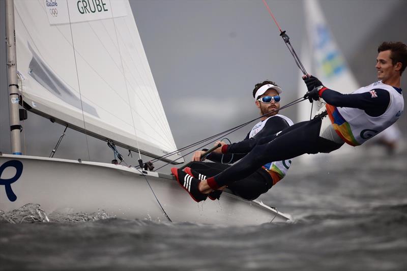 Luke Patience and Chris Grube on day 3 of the Rio 2016 Olympic Sailing Competition photo copyright Richard Langdon / British Sailing Team taken at  and featuring the 470 class