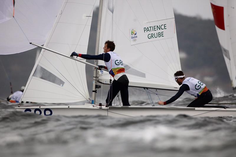 Luke Patience and Chris Grube on day 3 of the Rio 2016 Olympic Sailing Competition - photo © Richard Langdon / British Sailing Team
