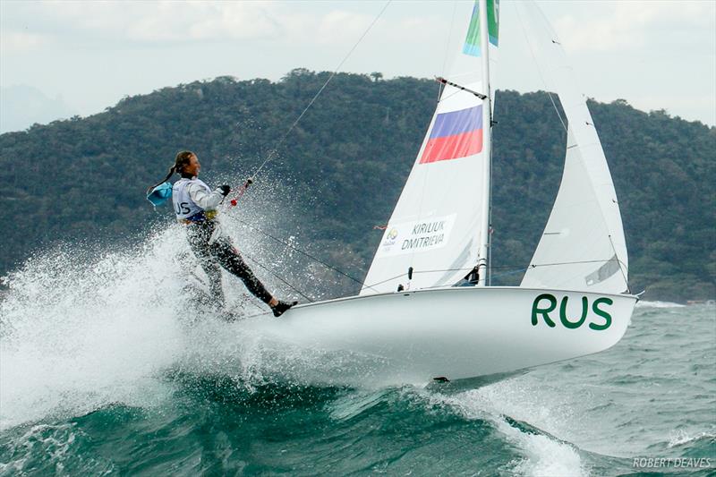 Women's 470 fleet on day 4 of the Rio 2016 Olympic Sailing Competition photo copyright Robert Deaves taken at  and featuring the 470 class