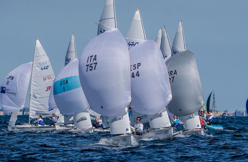 Men's 470 Medal Race at the 2018 Hempel Sailing World Championships Aarhus photo copyright Sailing Energy / World Sailing taken at Sailing Aarhus and featuring the 470 class