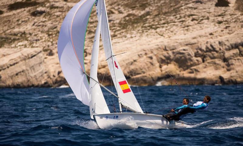 Hempel World Cup Series Final day 1 in Marseille, France photo copyright Sailing Energy / World Sailing taken at  and featuring the 470 class