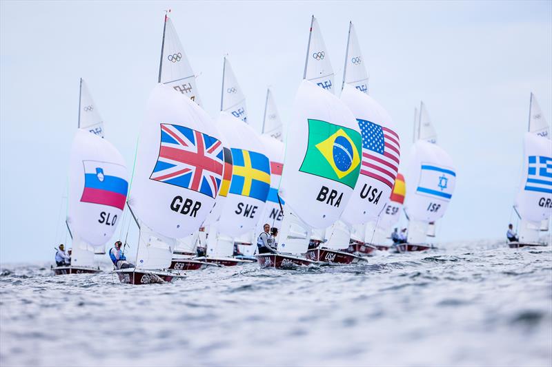 Women's 470 fleet on Tokyo 2020 Olympic Sailing Competition Day 6 photo copyright Sailing Energy / World Sailing taken at  and featuring the 470 class