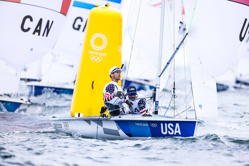 Stu McNay (Providence, R.I.) and Dave Hughes (Miami, Fla.) at the Tokyo 2020 Olympic Sailing Competition photo copyright Sailing Energy / US Sailing taken at  and featuring the 470 class