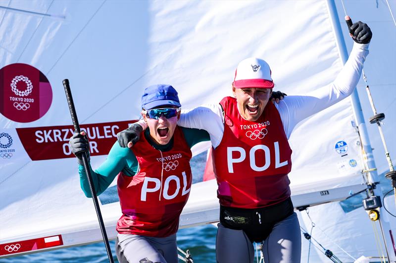 Women's 470 Silver Agnieszka Skrzypulec and Jolanta Ogar (POL) for at the Tokyo 2020 Olympic Sailing Competition - photo © Sailing Energy / World Sailing