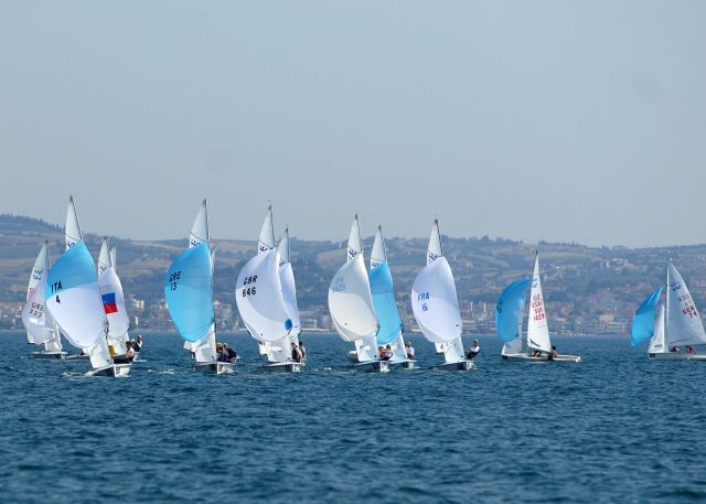 Racing during the 470 Junior Worlds in Greece photo copyright Peter Saxton taken at  and featuring the 470 class