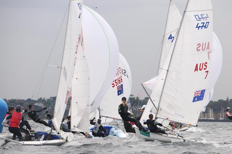 470 fleet - Sail Melbourne International 2017 photo copyright Gordon Hyde taken at Royal Brighton Yacht Club and featuring the 470 class