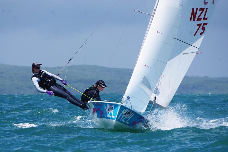 Courtney and Brianna Reynolds-Smith were second overall in the 470. Oceanbridge NZL Sailing Regatta - Day 1 photo copyright Yachting NZ taken at Murrays Bay Sailing Club and featuring the 470 class