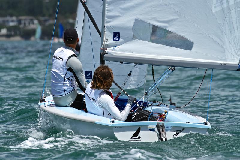 Paul Snow Hansen, Dan Willcox (NZL) - Oceanbridge NZL Sailing Regatta, Day 3, February 5, 2018, Murrays Bay SC photo copyright Richard Gladwell taken at Murrays Bay Sailing Club and featuring the 470 class