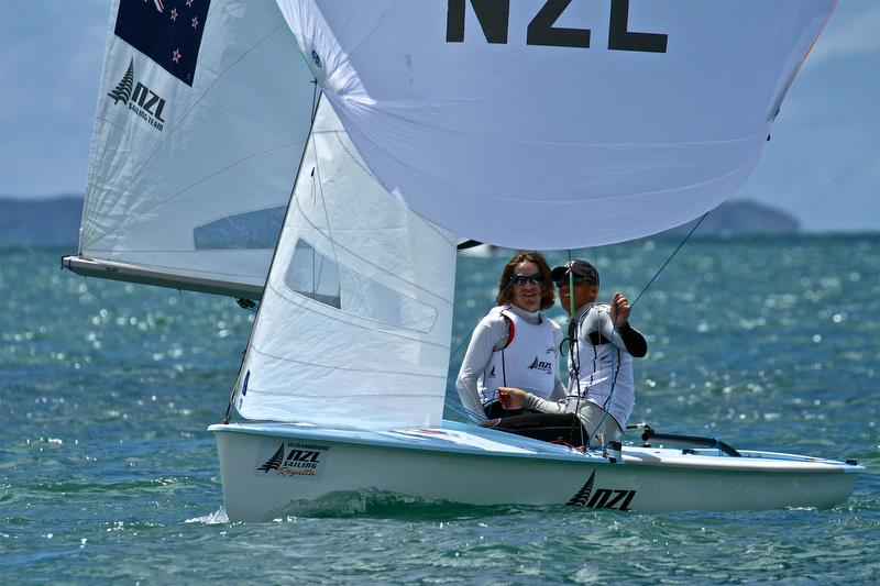 Paul Snow Hansen, Dan Willcos (NZL) Oceanbridge NZL Sailing Regatta, Day 3, February 5, 2018, Murrays Bay SC photo copyright Richard Gladwell taken at Murrays Bay Sailing Club and featuring the 470 class