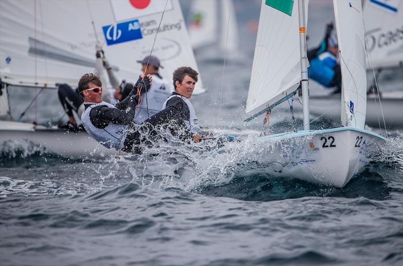 Balázs Gyapjas (M) Zsombor Gyapjas - Hyères 2018 World Cup Series photo copyright Jesus Renedo / Sailing Energy taken at  and featuring the 470 class