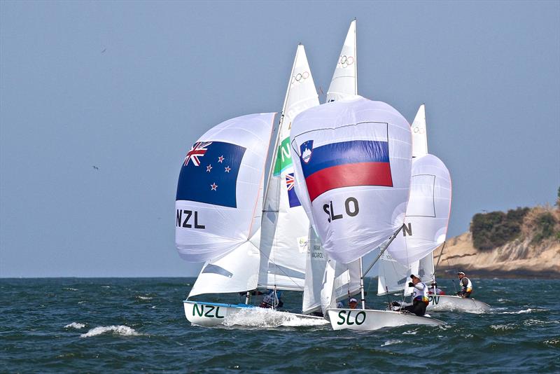 Although a 60's design, the 470 tests a different set of skills from the apparent wind classes - 2016 Olympic Regatta 470 Women - Medal Race photo copyright Richard Gladwell taken at  and featuring the 470 class