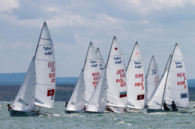 Practice Race - 2018 470 European Championship photo copyright Nikos Alevromytis / International 470 Class taken at Yacht Club Port Bourgas and featuring the 470 class