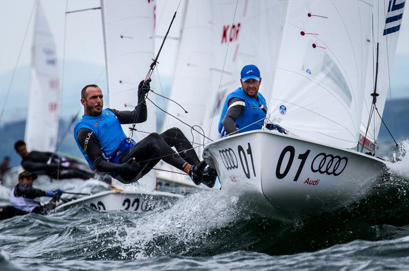 Panagiotis Mantis/Pavlos Kagialis (GRE) take out two race wins on race day 3 - 2018 470 European Championships - Day 3  photo copyright Nikos Alevromytis / International 470 Class taken at Yacht Club Port Bourgas and featuring the 470 class