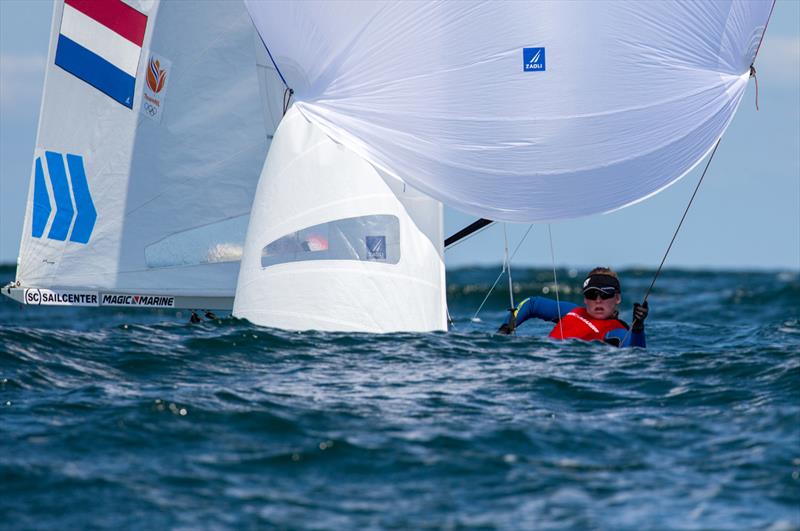 Afrodite Zegers/Anneloes van Veen (NED) - 2018 470 European Championships - Day 4 - photo © Nikos Alevromytis / International 470 Class