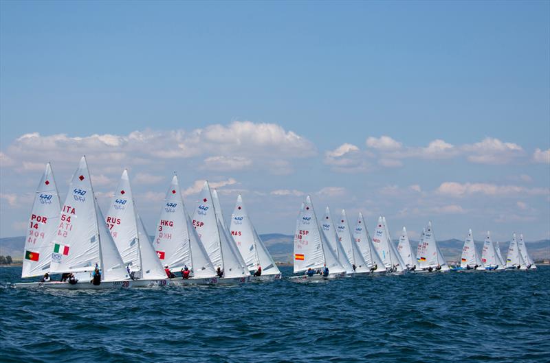 470 Women racing on day 5 - 2018 470 European Championship - Day 5 photo copyright Nikos Alevromytis / International 470 Class taken at Yacht Club Port Bourgas and featuring the 470 class