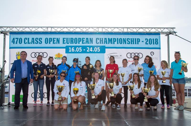 470 Open European Championship - Top 10 Women - 2018 470 European Championship - Day 6 photo copyright Nikos Alevromytis / International 470 Class taken at Yacht Club Port Bourgas and featuring the 470 class