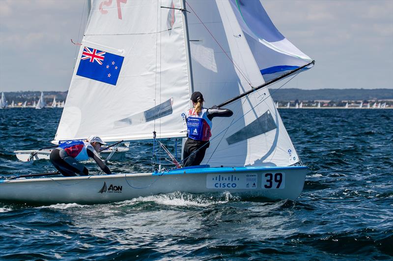 Courtney and Brianna Reynolds-Smith (NZL) - Hempel Sailing World Championships - Day 2 photo copyright Sailing Energy / World Sailing taken at Sailing Aarhus and featuring the 470 class