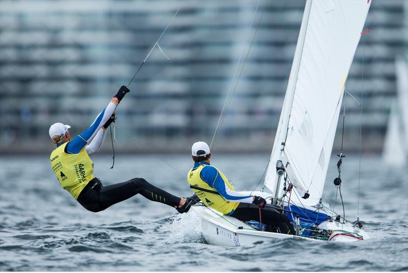Dahlberg and Berstrom (SWE) - 470 - Hempel Sailing World Championships 2018 - Day 5 in Aarhus photo copyright Sailing Energy / World Sailing taken at  and featuring the 470 class