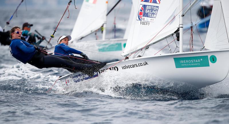 Hannah Mills and Eilidh McIntyre on day 1 of Trofeo Princesa Sofia Iberostar photo copyright Sailing Energy taken at Real Club Náutico de Palma and featuring the 470 class