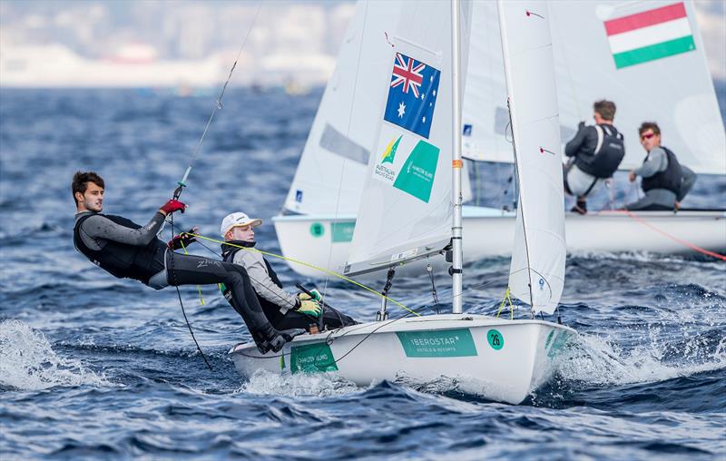 Chris Charlwood and Josh Dawson have moved up in the 470 Men's - Princess Sofia Trophy 2019 - photo © Sailing Energy