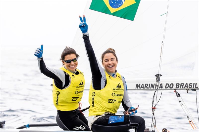 Fernanda Oliveira and Ana Luiza Barbachan - Hempel World Cup Series Genoa 2019 photo copyright Pedro Martinez / Sailing Energy / World Sailing taken at Yacht Club Italiano and featuring the 470 class