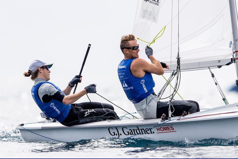 Paul Snow-Hansen and Dan Willcox - 470 - NZL- Day 7 - Hempel Sailing World Cup - Genoa - April 2019 photo copyright Pedro Martinez / Sailing Energy taken at Yacht Club Italiano and featuring the 470 class