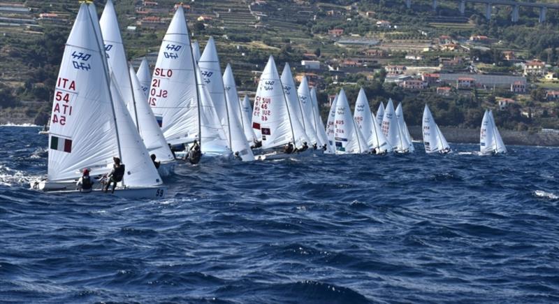 Maria Vittoria Marchesni/Bruno Festo (ITA) racing at the 2019 470 Europeans, San Remo, Italy photo copyright Gerolamo Acquarone taken at  and featuring the 470 class