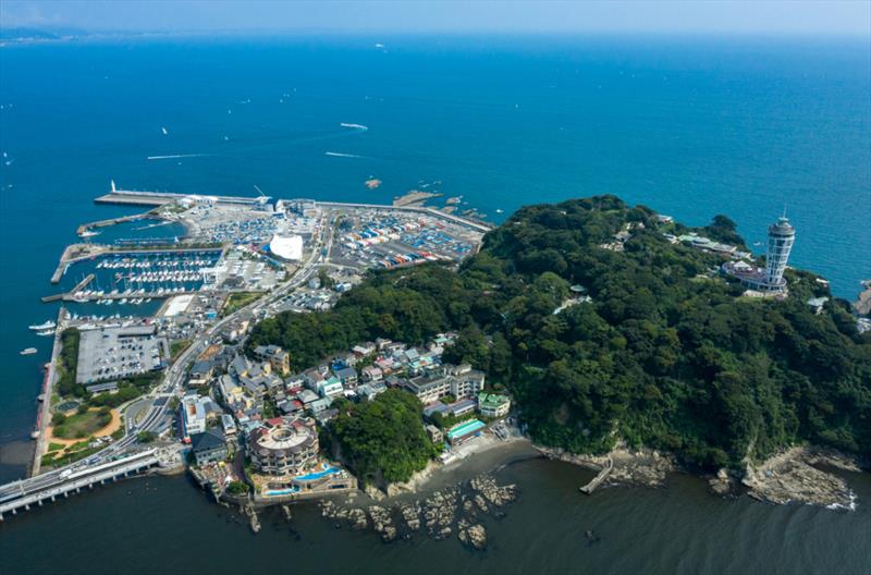 Looking over Enoshima Yacht Harbour - 2019 470 World Championships photo copyright Junichi Hira taken at  and featuring the 470 class