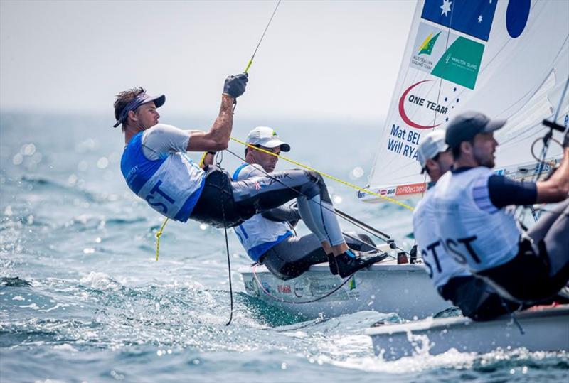 Mat Belcher and Will Ryan - Ready Steady Tokyo, day 3 photo copyright Sailing Energy / World Sailing taken at  and featuring the 470 class