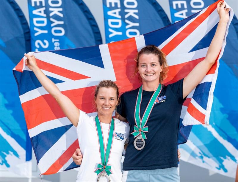 Hannah Mills and crew Eilidh McIntyre took silver in the Women's 470 - Ready Steady Tokyo, day 6 photo copyright Pedro Martinez / Sailing Energy / World Sailing taken at  and featuring the 470 class