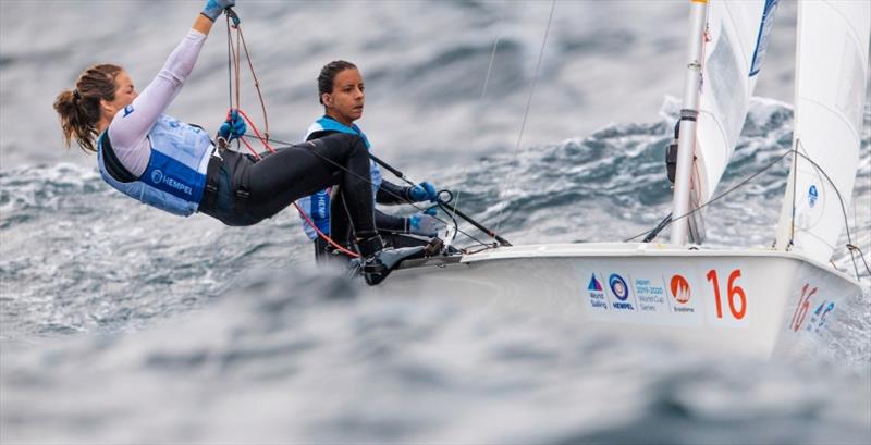 Women's 470, Nikole Barnes and Lara Dallman-Weiss - Hempel World Cup Series Enoshima day 4 - photo © Pedro Martinez / Sailing Energy / World Sailing