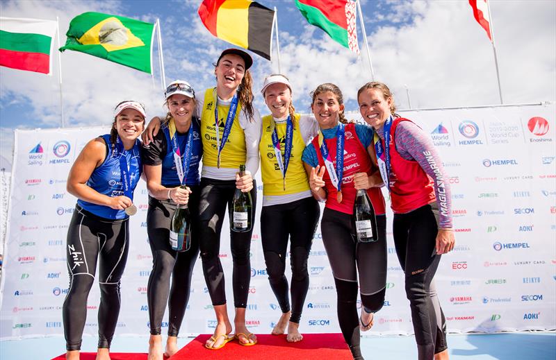 Left: Alex Maloney and Molly Meech (NZL) - 49er FX - Silver medalists - Enoshima , Round 1 of the 2020 World Cup Series - September 1, 2019 - photo © Pedro Martinez / Sailing Energy / World Sailing