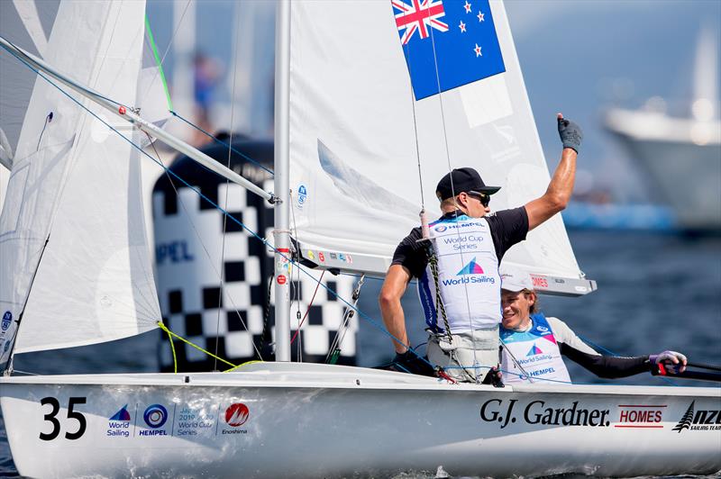  Paul Snow-Hansen and Dan Willcox (NZL)  were Men  470 medal race at the World Cup Series regatta in Enoshima. - Enoshima , Round 1 of the 2020 World Cup Series - September 1, 2019Enoshima , Round 1 of the 2020 World Cup Series - September 1, 2019 - photo © Pedro Martinez / Sailing Energy / World Sailing