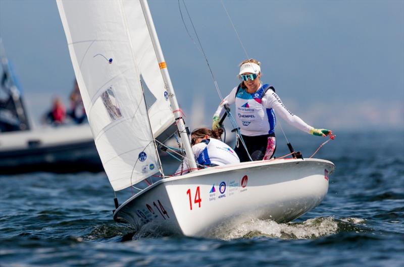 U.S. Women's 470, Atlantic Brugman and Nora Brugman - Hempel World Cup Series Enoshima day 6 photo copyright Pedro Martinez / Sailing Energy / World Sailing taken at  and featuring the 470 class