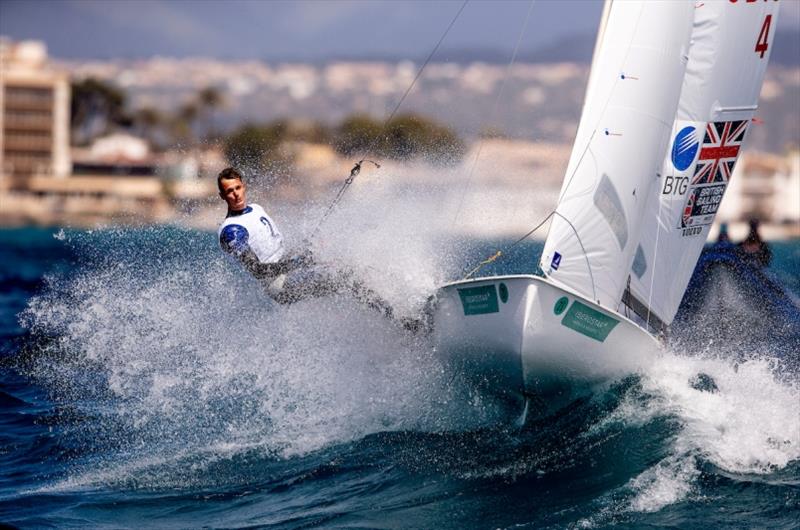 A 470 boat dealing with the waves in the bay of Palma - Trofeo Princesa Sofía Iberostar photo copyright Pedro Martínez / Sailing Energy taken at Club Nàutic S'Arenal and featuring the 470 class