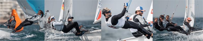 Team Brugman, Team Perfect Vision (Barnes/Dallman-Weiss), Team McNay/Hughes, & Team Cowles - 470 World Championship photo copyright Joao Costa Ferreira taken at  and featuring the 470 class