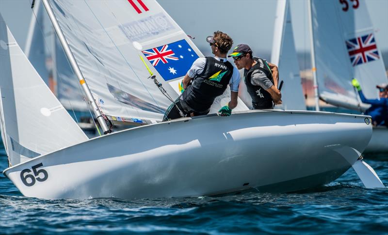 Day 2, 2021 European 470 Championships, Vilamoura, Portugal photo copyright Joao Costa Ferreira taken at Vilamoura Sailing and featuring the 470 class