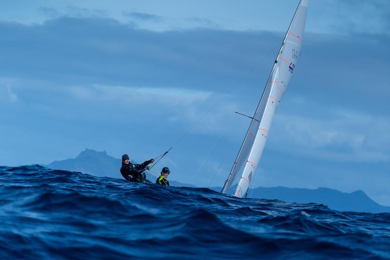 Paul Snow-Hansen and Dan Willcox training their 470 off Tutukaka photo copyright Josh McCormack / Yachting New Zealand. taken at Wakatere Boating Club and featuring the 470 class