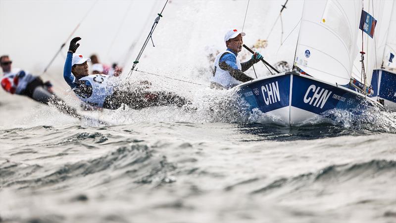 CHN 470 team on Tokyo 2020 Olympic Sailing Competition Day 5 - photo © Sailing Energy / World Sailing