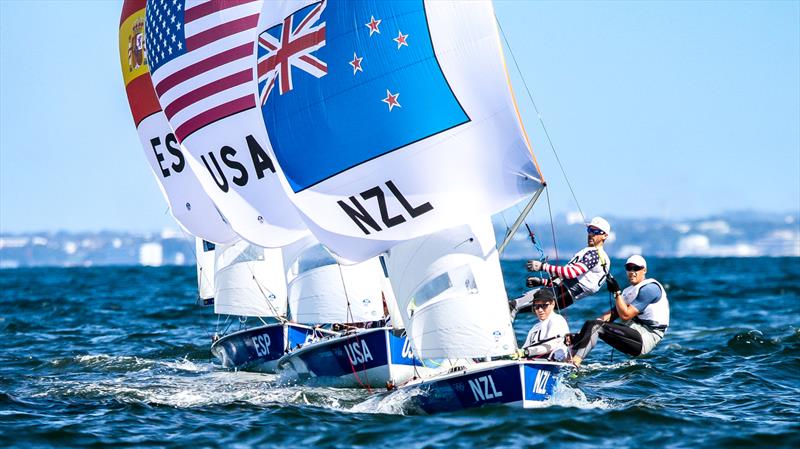 Final leg - Medal Race - Tokyo2020 - Day 10 - August 4, , Enoshima, Japan photo copyright Richard Gladwell - Sail-World.com / nz taken at  and featuring the 470 class