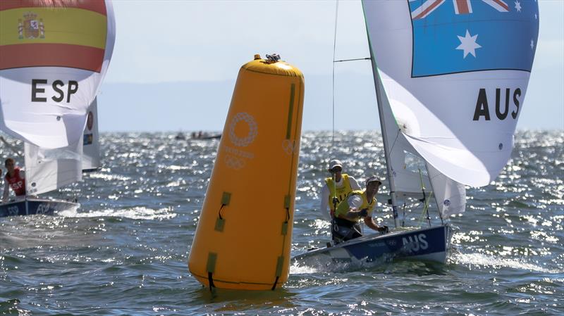 Mat Belcher and Will Ryan - Tokyo2020 - Day 10 - August 4, , Enoshima, Japan photo copyright Richard Gladwell - Sail-World.com / nz taken at  and featuring the 470 class