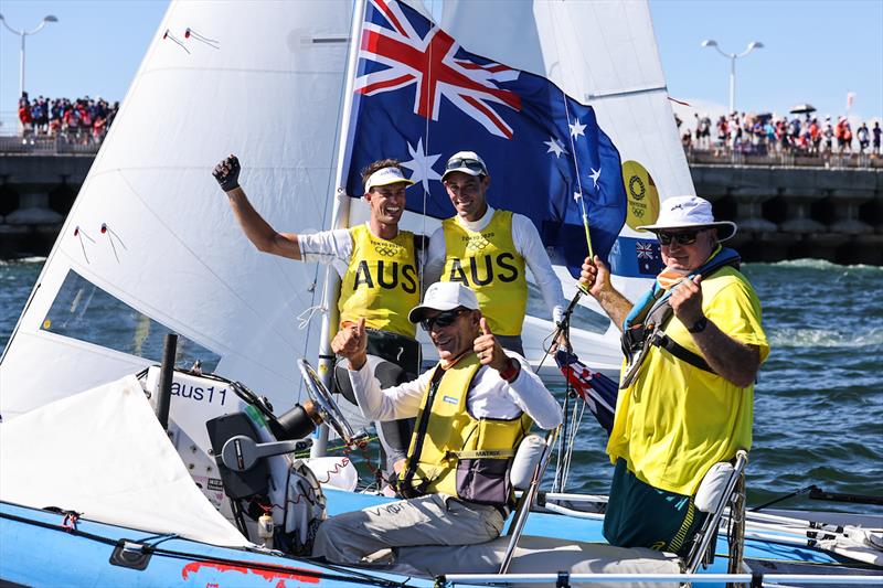 Mat Belcher, Will Ryan, Victor Kovalenko and Iain Murray - Tokyo 2020 Olympics photo copyright Sailing Energy / World Sailing taken at Australian Sailing and featuring the 470 class