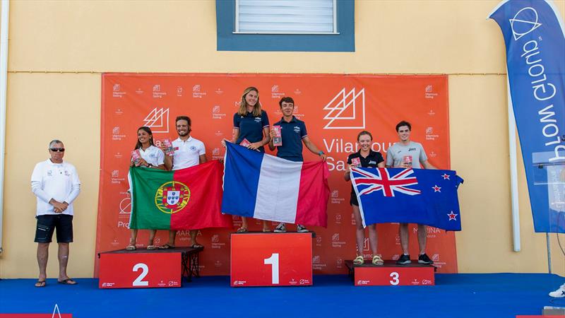 470 Mixed Junior European Championship medal winners - July 2022 - Vilamoura, Portugal photo copyright Joao Costa Ferreira taken at Vilamoura Sailing and featuring the 470 class
