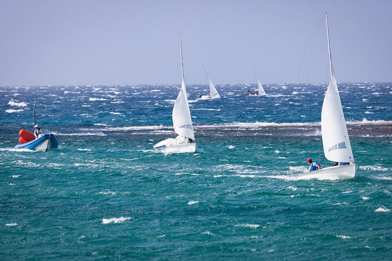 Windy days preparing - 470 World Championships photo copyright Nikos Alevromytis taken at Sdot Yam Sailing Club and featuring the 470 class
