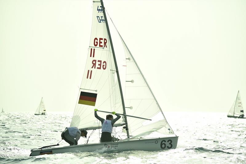 Pole out GER 11 on 470 Worlds at Sdot Yam, Israel day 2 - photo © Amit Shisel / Int. 470 Class