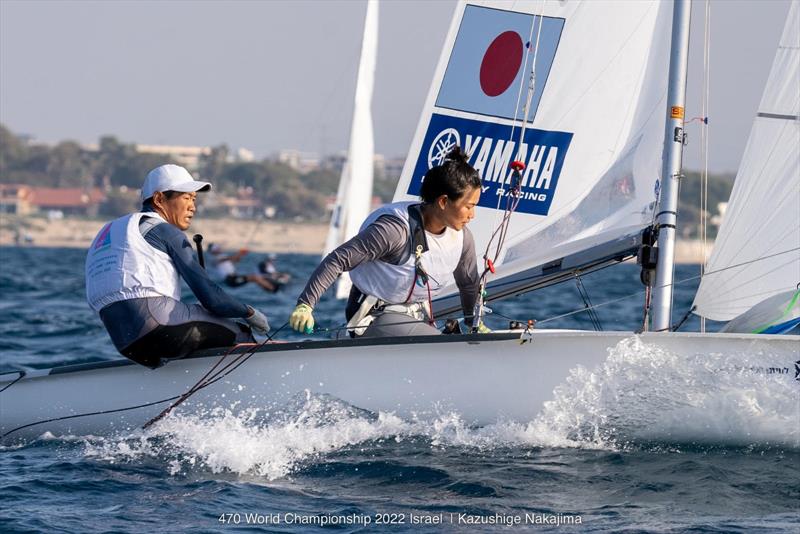 Race win for Tetsuya Isozaki & Yurie Seki (JPN) on 470 Worlds at Sdot Yam, Israel day 4 - photo © Kazushige Nakajima / Int. 470 Class