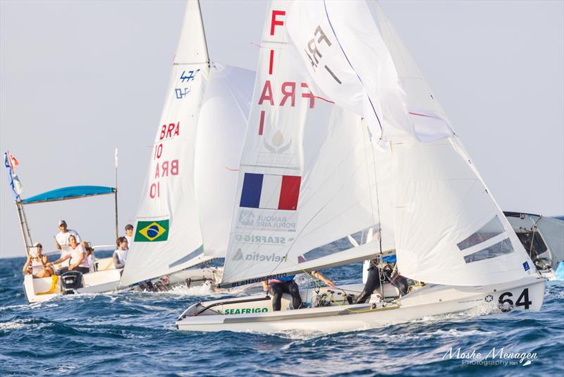 Lecointre & Mion sit in silver medal position on 470 Worlds at Sdot Yam, Israel day 5 - photo © Moshe Menagen / Int. 470 Class