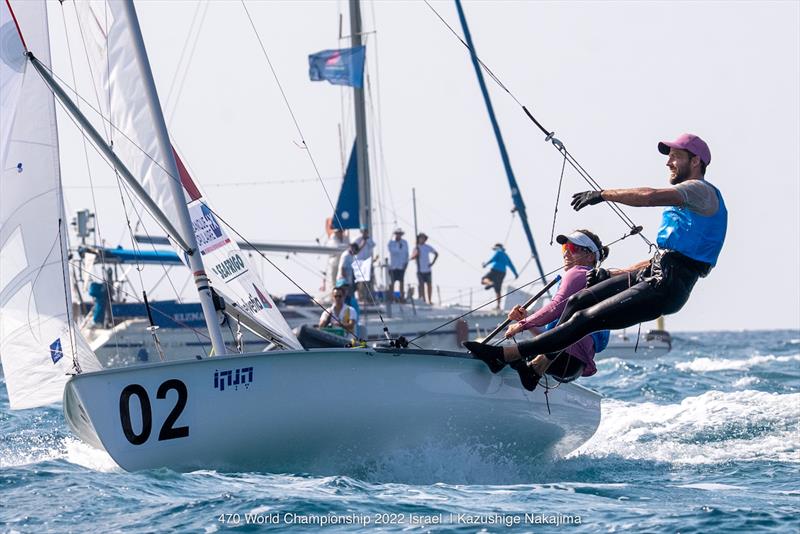 470 Worlds at Sdot Yam, Israel: FRA 1 on the reach photo copyright Int. 470 Class taken at Sdot Yam Sailing Club and featuring the 470 class